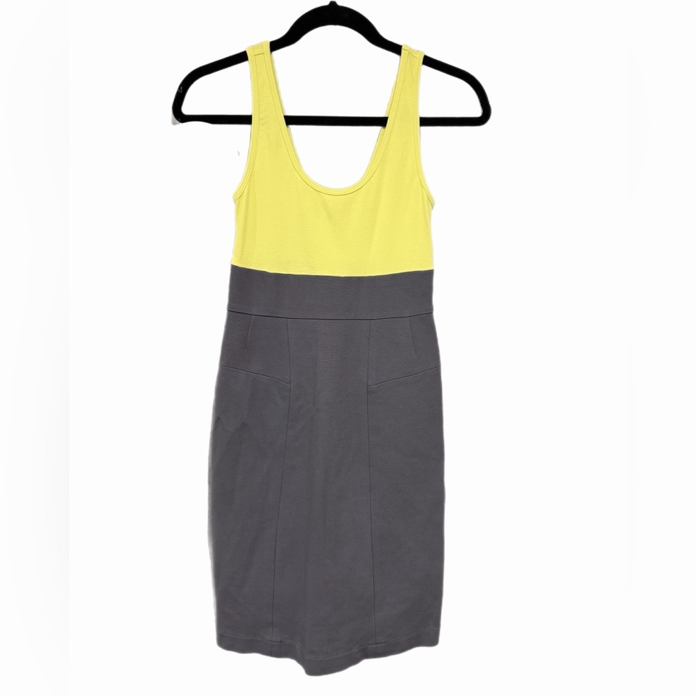 Theory Yellow and Gray Mini Dress - Size 2